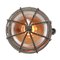 Vintage Industrial Grey Metal and Clear Glass Pendant Cage Lamp, Image 2