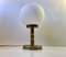 Mid-Century Danish Opaline Glass & Brass Table Lamp from ABO, 1970s, Image 1