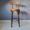 Bentwood and Rattan Barstools, 1970s, Set of 2 1