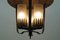 Lampe à Suspension Mid-Century en Cuivre et Verre Cylindrique Satiné, 1950s 8