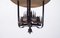 Lámpara colgante Mid-Century de cobre y vidrio cilíndrico satinado, años 50, Imagen 16