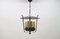Lámpara colgante Mid-Century de cobre y vidrio cilíndrico satinado, años 50, Imagen 7