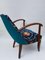 Teal Floral Lounge Chairs, 1950s, Set of 2, Image 4
