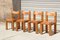 Elm and Cognac Leather S11 Dining Chairs by Pierre Chapo, 1960s, Set of 4, Immagine 4