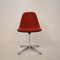 Silla Pedestal o auxiliar Mid-Century acolchada roja de Charles & Ray Eames para Vitra & Herman Miller, años 70, Imagen 18