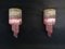 Vintage Murano Sconces with 32 Quadriedri Transparent and Pink Prism, 1978, Set of 2 2