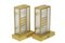 Apliques de pared orientales de vidrio y latón dorado, años 60. Juego de 2, Imagen 1