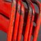 Vintage French Red Metal Cafe Dining Chairs from Tolix, 1950s, Set of 6, Image 11