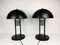 Large Black Lacquered Metal Table Lamps, 1980s, Set of 2 4