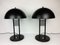 Large Black Lacquered Metal Table Lamps, 1980s, Set of 2 1