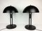 Large Black Lacquered Metal Table Lamps, 1980s, Set of 2 2