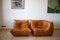 Dubai Pine Leather Togo Lounge & Corner Seat by Michel Ducaroy for Ligne Roset, 1970s, Set of 2 1