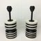 Large Black and White Ceramic Table Lamps, 1980s, Set of 2, Image 3