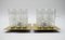 Structured Glass and Brass Flush Mounts from Limburg, 1960s, Set of 2 1