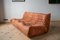 Peach Leather Togo 2-Seat & 3-Seat Sofa Set by Michel Ducaroy for Ligne Roset, 1970s, Set of 2 5