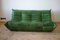 Dubai Green Leather Togo 2-Seat & 3-Seat Sofa Set by Michel Ducaroy for Ligne Roset, 1970s, Set of 2 9
