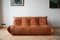 Peach Leather Togo 2-Seat & 3-Seat Sofa Set by Michel Ducaroy for Ligne Roset, 1970s, Set of 2 4