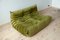 Green Olive Velvet Tissue Togo 2-Seat & 3-Seat Sofa Set by Michel Ducaroy for Ligne Roset, 1970s, Set of 2 4