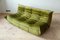 Green Olive Velvet Tissue Togo 2-Seat & 3-Seat Sofa Set by Michel Ducaroy for Ligne Roset, 1970s, Set of 2 8