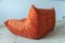Amber Orange Velvet Togo 2- and 3-Seat Sofa Set by Michel Ducaroy for Ligne Roset, Set of 2, Image 2