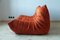 Amber Orange Velvet Togo 2- and 3-Seat Sofa Set by Michel Ducaroy for Ligne Roset, Set of 2, Image 6