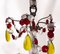 19th Century French Chandelier with Colored Glass and Bronze 8