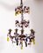 19th Century French Chandelier with Colored Glass and Bronze 1