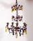 19th Century French Chandelier with Colored Glass and Bronze, Image 1