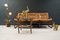 Sofá de tres plazas italiano de bambú, ratán y cuero, años 60, Imagen 2