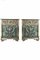 Antique Louis XVI Bronze Vitrine Nightstands with Green Glass Doors and Drawer, Set of 2, Image 1