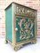 Antique Louis XVI Bronze Vitrine Nightstands with Green Glass Doors and Drawer, Set of 2 6