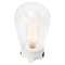 Lampe de Bureau Vintage Industrielle en Porcelaine Blanche et Verre Transparent 4