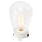 Vintage Industrial White Porcelain and Clear Glass Table Lamp 4