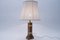 Lámpara de mesa vintage de madera y latón, años 60, Imagen 3