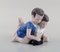 Siblings with Turtle Porcelain Figurine from Lyngby Porcelæn, Denmark, 1940s 2