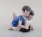Siblings with Turtle Porcelain Figurine from Lyngby Porcelæn, Denmark, 1940s, Image 2