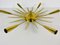 Mid-Century Golden Brass 6-Arm Sputnik Chandelier, 1950s, Image 6