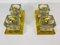 Brass and Frosted Ice Glass Cube Flush Mounts from Peill & Putzler, 1970s, Set of 2, Image 3