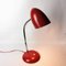 Lámpara de mesa Bauhaus de metal rojo, años 50, Imagen 12
