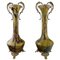 Large Art Nouveau Art Glass Vases with Bronze Fittings, 1900s, Set of 2, Image 1