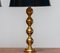 Large Swedish Brass Spherical Table Lamps with Black Shades, 1950s, Set of 2 5