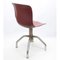 Silla de oficina con asiento ergonómico de plástico rojo ladrillo, años 50, Imagen 3