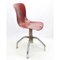 Sedia da ufficio con seduta ergonomica in plastica color rosso mattone, anni '50, Immagine 1