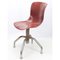 Sedia da ufficio con seduta ergonomica in plastica color rosso mattone, anni '50, Immagine 2