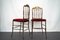Rote Vintage Samt Messing Stühle von Chiavari, 1950er, 2er Set 4