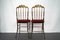 Chaises Vintage en Velours Rouge en Laiton de Chiavari, 1950s, Set de 2 2