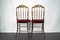 Rote Vintage Samt Messing Stühle von Chiavari, 1950er, 2er Set 2