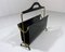 Black Leather and Brass Magazine Rack, 1950s 4