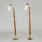 Teak and Brass Floor Lamps by Hans Bergström for Ateljé Lyktan, 1950s, Set of 2 1