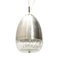 Italian Brushed Metal and Glass Pendant Lamp, 1960s 1